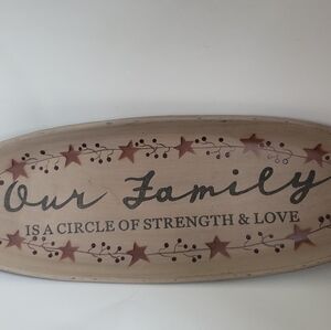 Barbara Lloyd Hearthside Collection Family Plate Decor Primitive Our Family